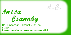 anita csanaky business card